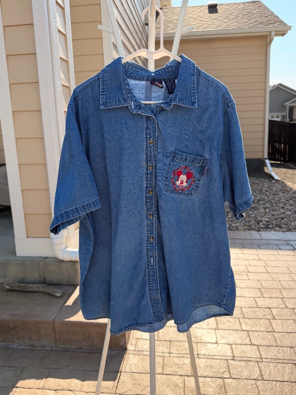 VTG 90s Mickey Unlimited Embroidered Denim Shirt